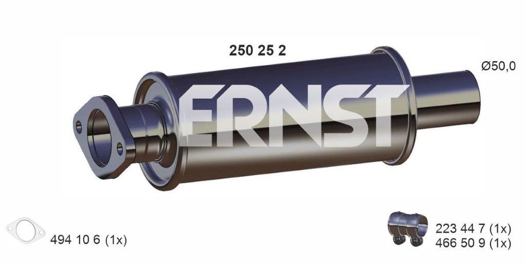 ERNST Midterste lyddæmper 250252 for BMW