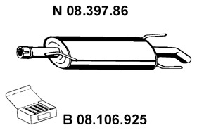 EBERSPÄCHER Bagerste lyddæmper 0839786 bag for OPEL
