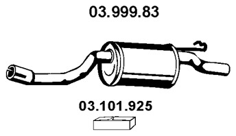 EBERSPÄCHER Bagerste lyddæmper 0399983 bag for FIAT