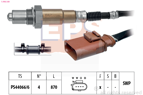 EPS Lambdasonde 1998189 for SKODA VW