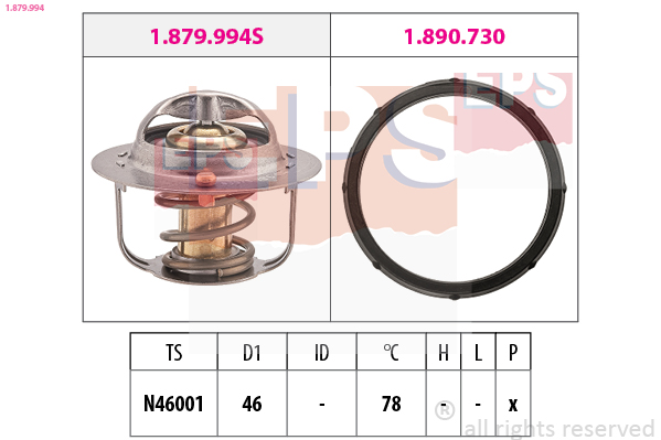 EPS Termostat, kølemiddel 1879994 for TOYOTA