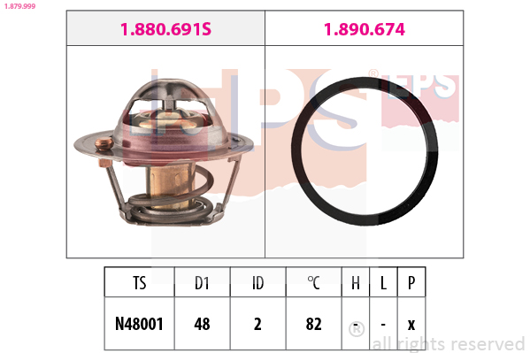 EPS Termostat, kølemiddel 1879999 for FORD FORD USA MAZDA SUZUKI