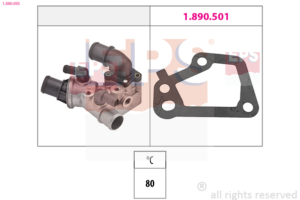 EPS Termostat, kølemiddel 1880095 for FIAT