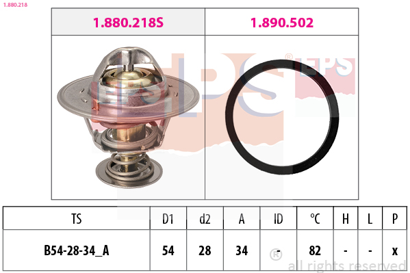 EPS Termostat, kølemiddel 1880218 for LANCIA SAAB