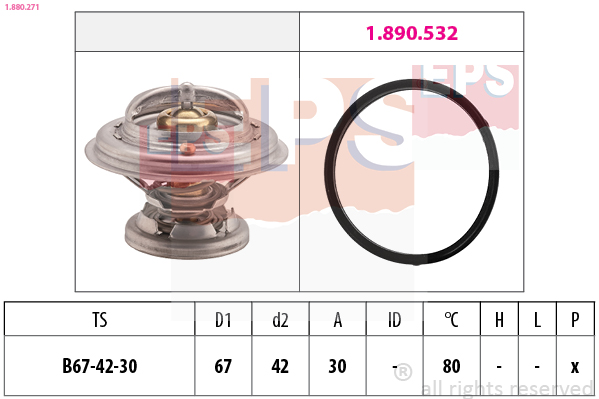 EPS Termostat, kølemiddel 1880271 for MERCEDES-BENZ