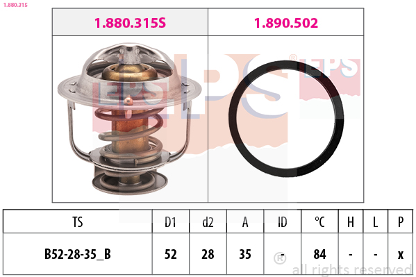 EPS Termostat, kølemiddel 1880315 for DAIHATSU