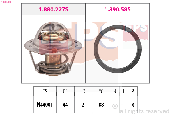 EPS Termostat, kølemiddel 1880366 for DAEWOO NISSAN SUZUKI