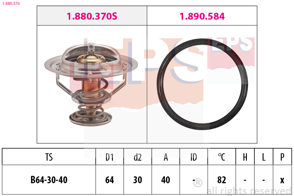 EPS Termostat, kølemiddel 1880370 for LEXUS