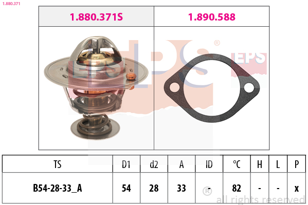 EPS Termostat, kølemiddel 1880371 for KIA