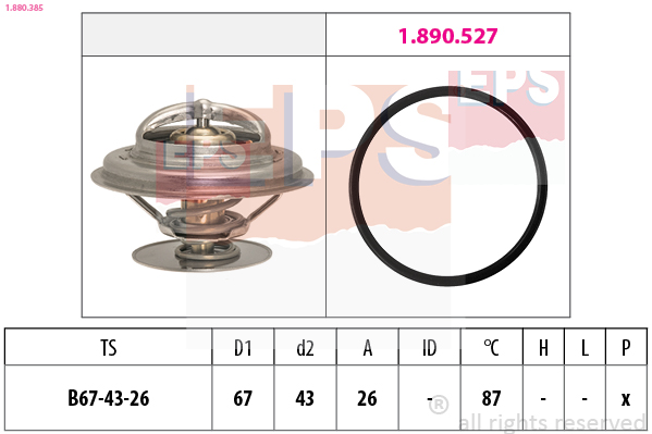 EPS Termostat, kølemiddel 1880385 for DAEWOO MERCEDES-BENZ SSANGYONG