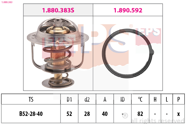 EPS Termostat, kølemiddel 1880383 for FORD FORD USA MAZDA