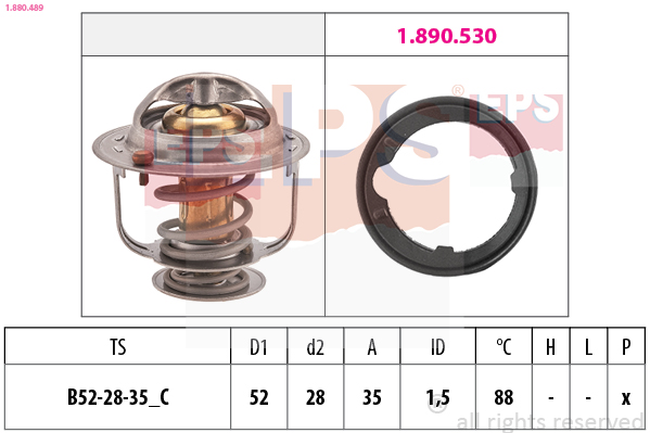 EPS Termostat, kølemiddel 1880489 for HONDA
