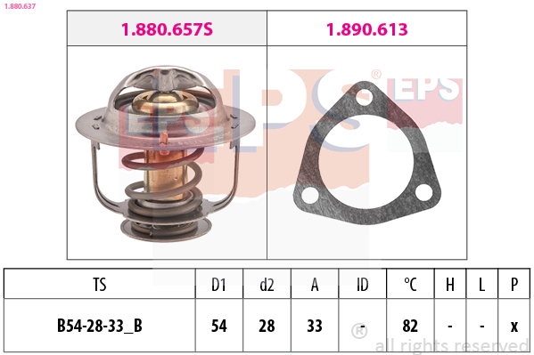 EPS Termostat, kølemiddel 1880637 for FORD NISSAN