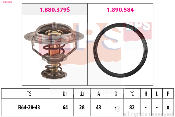 EPS Termostat, kølemiddel 1880649 for NISSAN INFINITI RENAULT TRUCKS