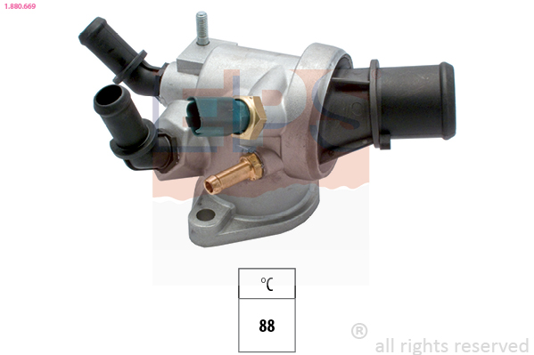 EPS Termostat, kølemiddel 1880669 for OPEL SAAB GENERAL MOTORS CADILLAC VAUXHALL SUZUKI