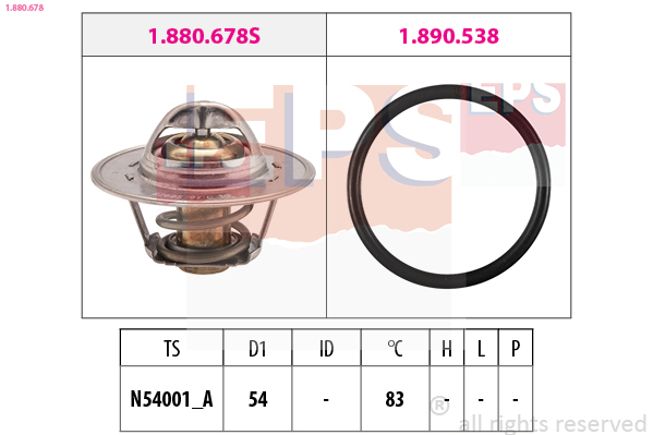 EPS Termostat, kølemiddel 1880678 for CUPRA VW