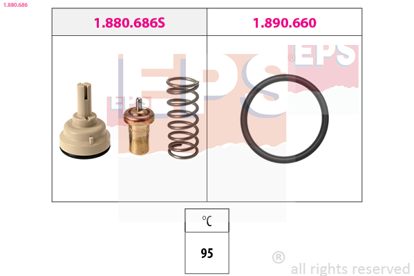 EPS Termostat, kølemiddel 1880686 for VW