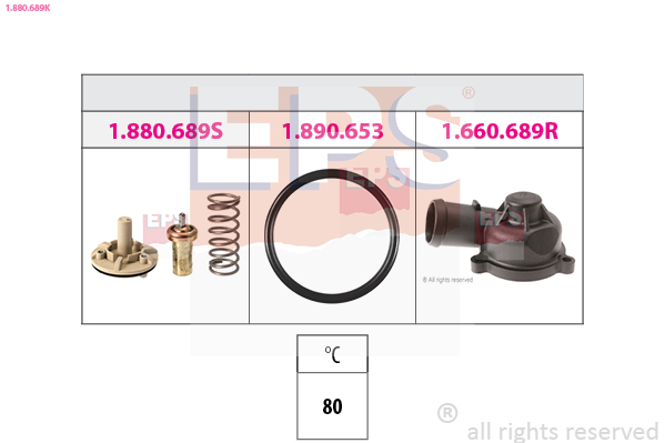 EPS Termostat, kølemiddel 1880689k for VW