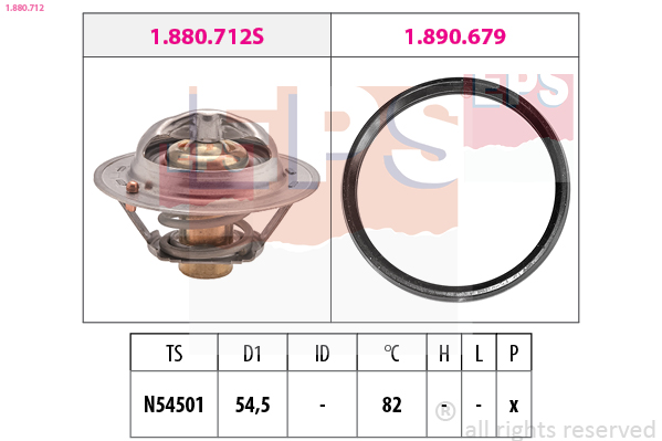 EPS Termostat, kølemiddel 1880712 for KIA DACIA NISSAN RENAULT