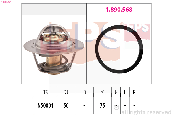 EPS Termostat, kølemiddel 1880721 for RENAULT