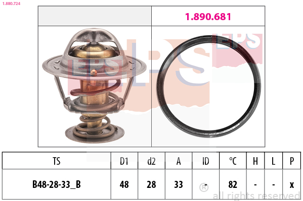 EPS Termostat, kølemiddel 1880724 for NISSAN