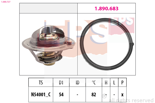 EPS Termostat, kølemiddel 1880727 for DACIA KIA