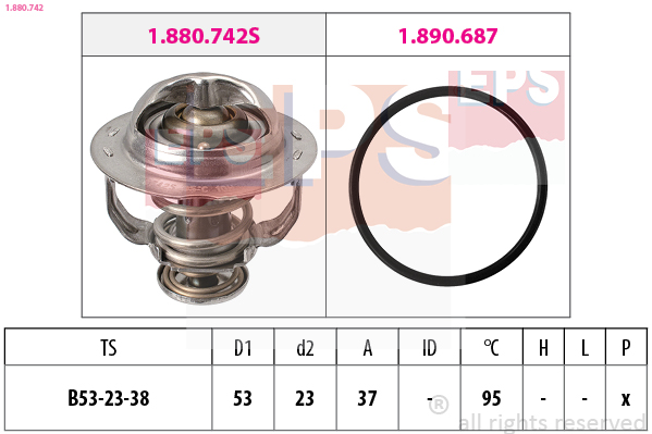 EPS Termostat, kølemiddel 1880742 for VW