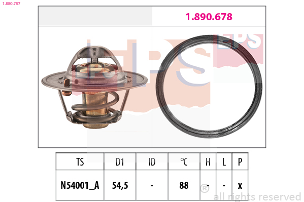 EPS Termostat, kølemiddel 1880787 for NISSAN