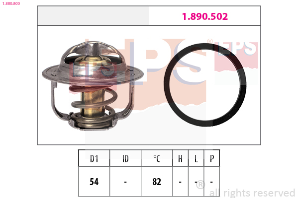 EPS Termostat, kølemiddel 1880800 for OPEL VAUXHALL GENERAL MOTORS CHEVROLET ALFA ROMEO FIAT CADILLAC
