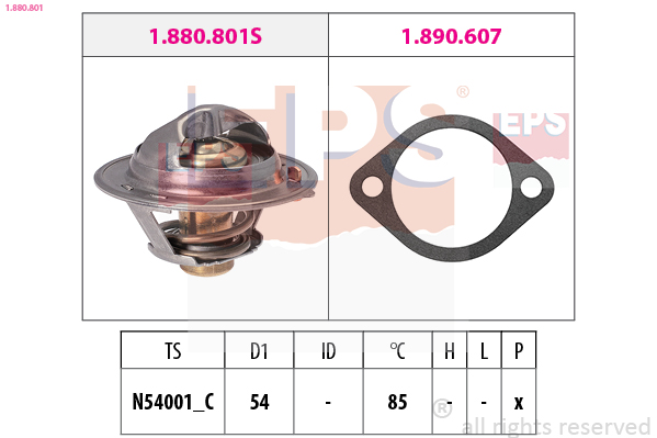 EPS Termostat, kølemiddel 1880801 for KIA
