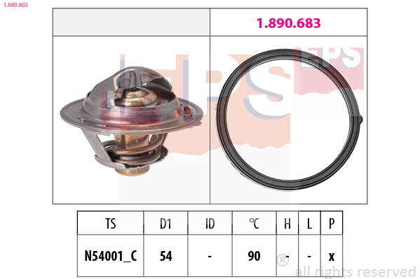 EPS Termostat, kølemiddel 1880802 for KIA