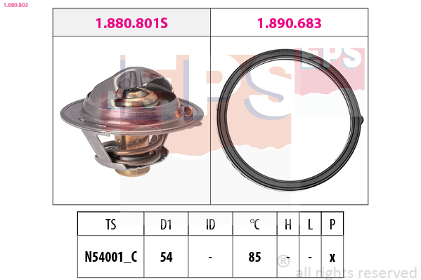 EPS Termostat, kølemiddel 1880803 for KIA