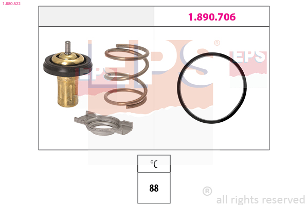 EPS Termostat, kølemiddel 1880822 for FIAT JEEP LANCIA CADILLAC SUZUKI