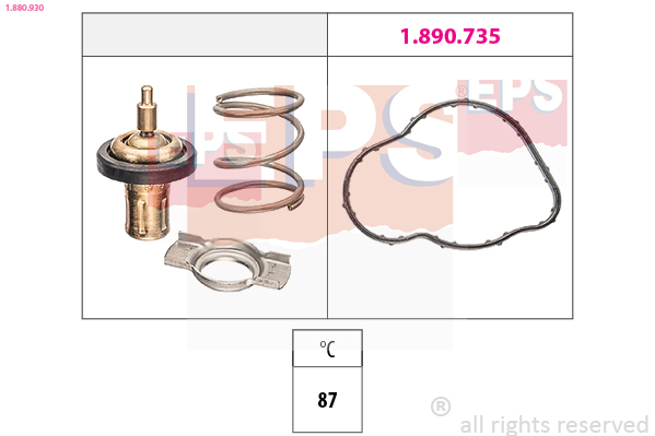 EPS Termostat, kølemiddel 1880930 for SMART MERCEDES-BENZ NISSAN DACIA INFINITI RENAULT
