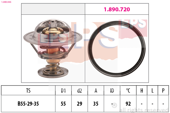 EPS Termostat, kølemiddel 1880945 for VW CUPRA