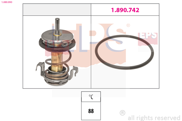 EPS Termostat, kølemiddel 1880990 for CHRYSLER LANCIA JEEP