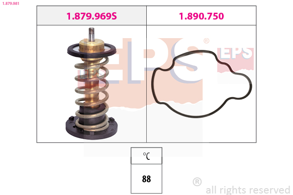 EPS Termostat, kølemiddel 1879981 for BMW MINI