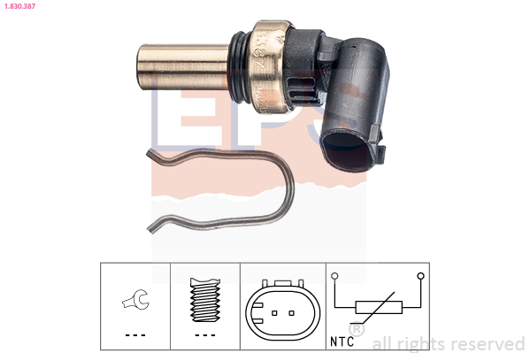 EPS Sensor, kølevæsketemp. 1.830.387 for OPEL CHEVROLET GENERAL MOTORS