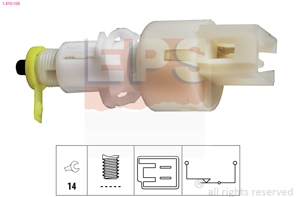 EPS Kontakt, koblingsbetjening (fartpilot) 1810108 for PEUGEOT LANCIA FIAT ALFA ROMEO