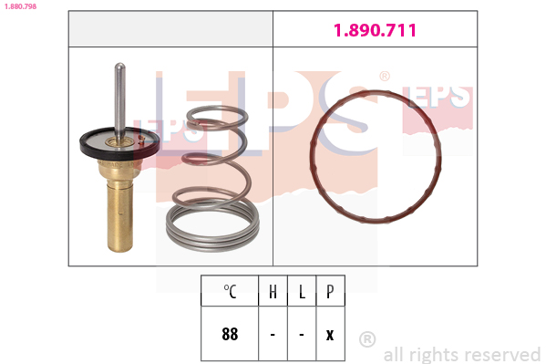 EPS Termostat, kølemiddel 1880798 for OPEL SUZUKI