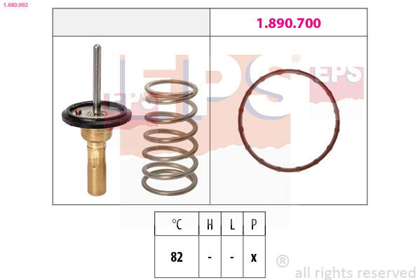 EPS Termostat, kølemiddel 1880992 for TOYOTA