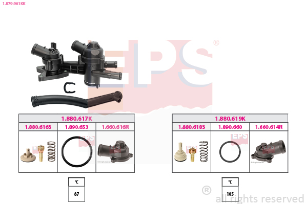 EPS Termostat, kølemiddel 1879961kk for VW