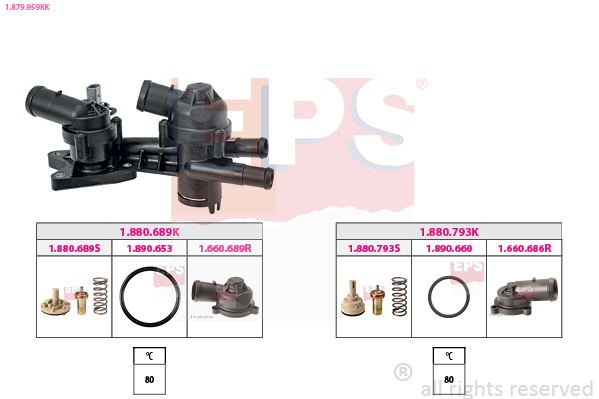 EPS Termostat, kølemiddel 1879959kk for VW