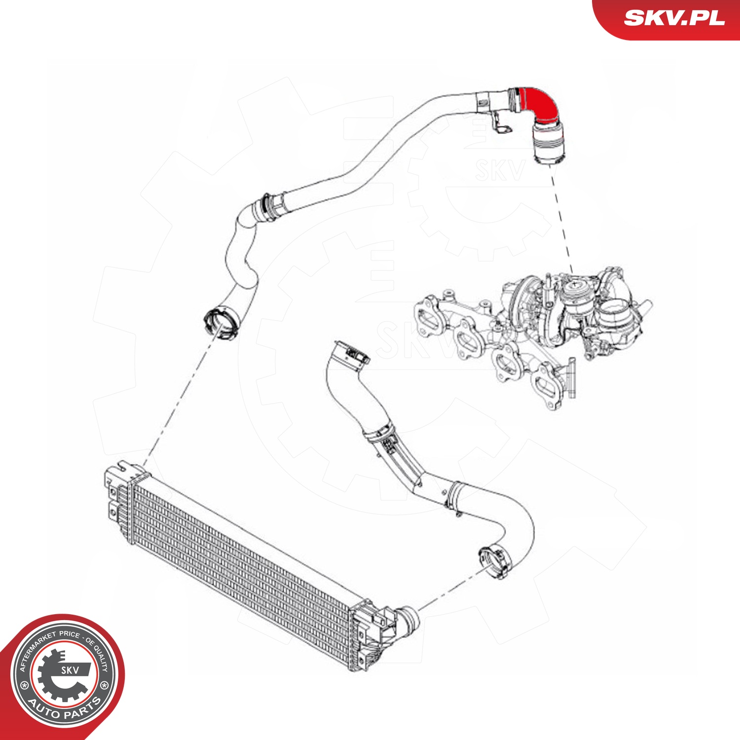 ESEN SKV Ladeluftslange 24skv883 i passagerside for OPEL RENAULT