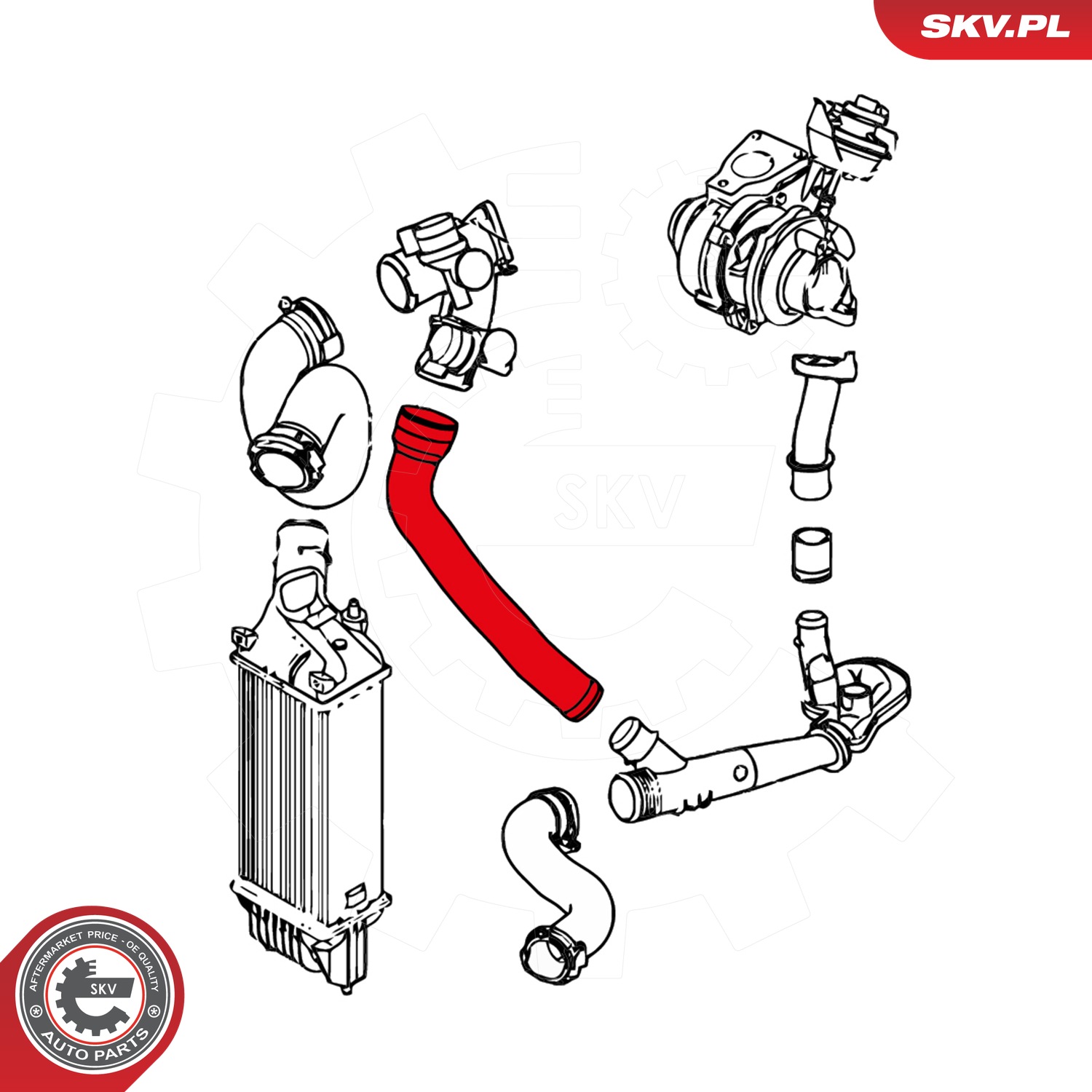 ESEN SKV Ladeluftslange 24skv790 midten for CITROËN PEUGEOT