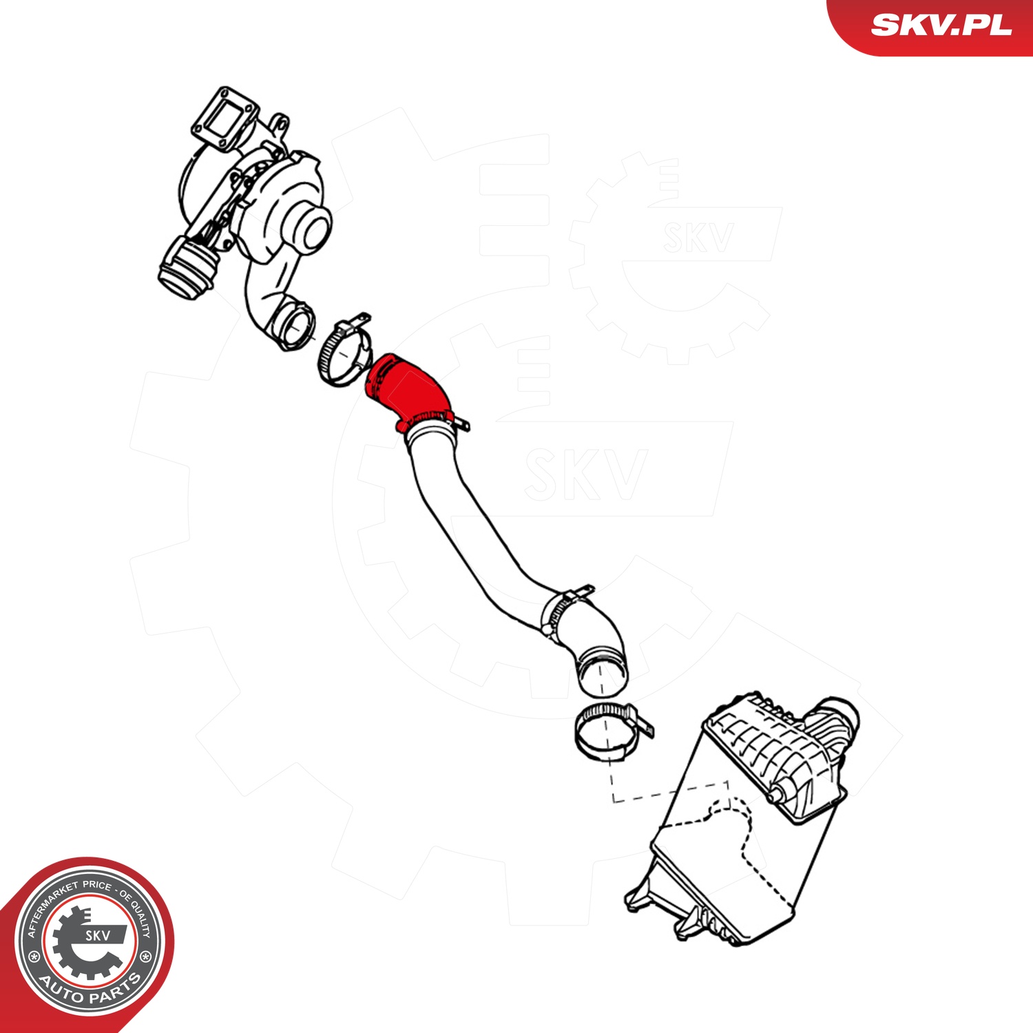 ESEN SKV Ladeluftslange 24skv854 før turbolader for FIAT