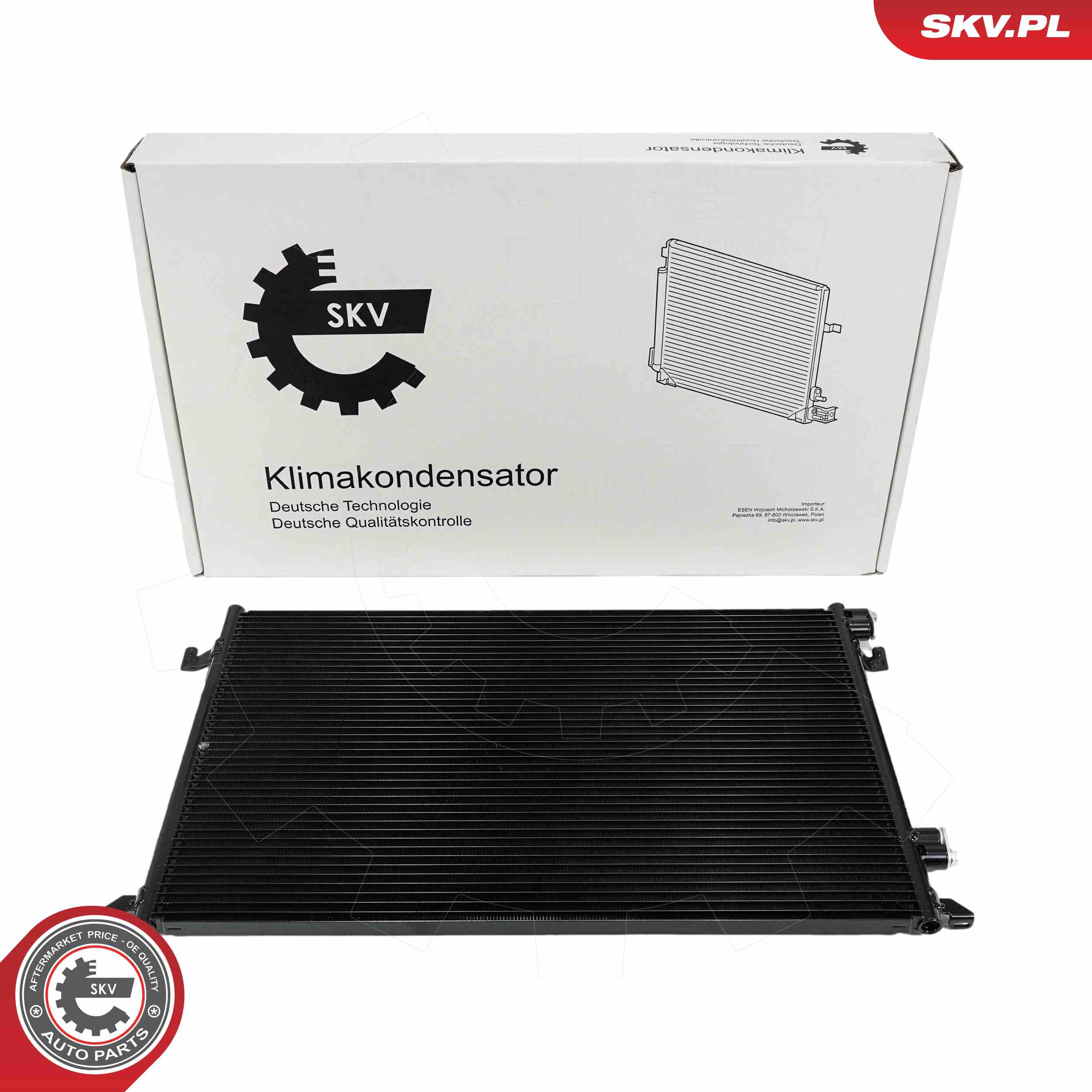 ESEN SKV Kondensor, klimaanlæg 86skv076 for OPEL FIAT