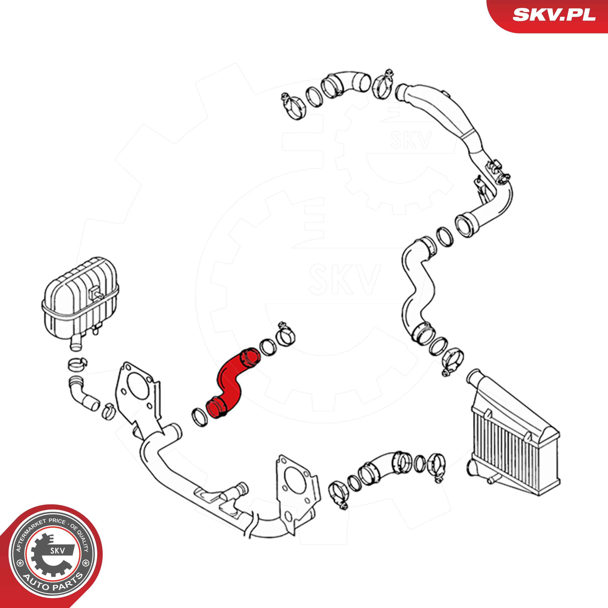 ESEN SKV Ladeluftslange 24skv014 midten for SEAT