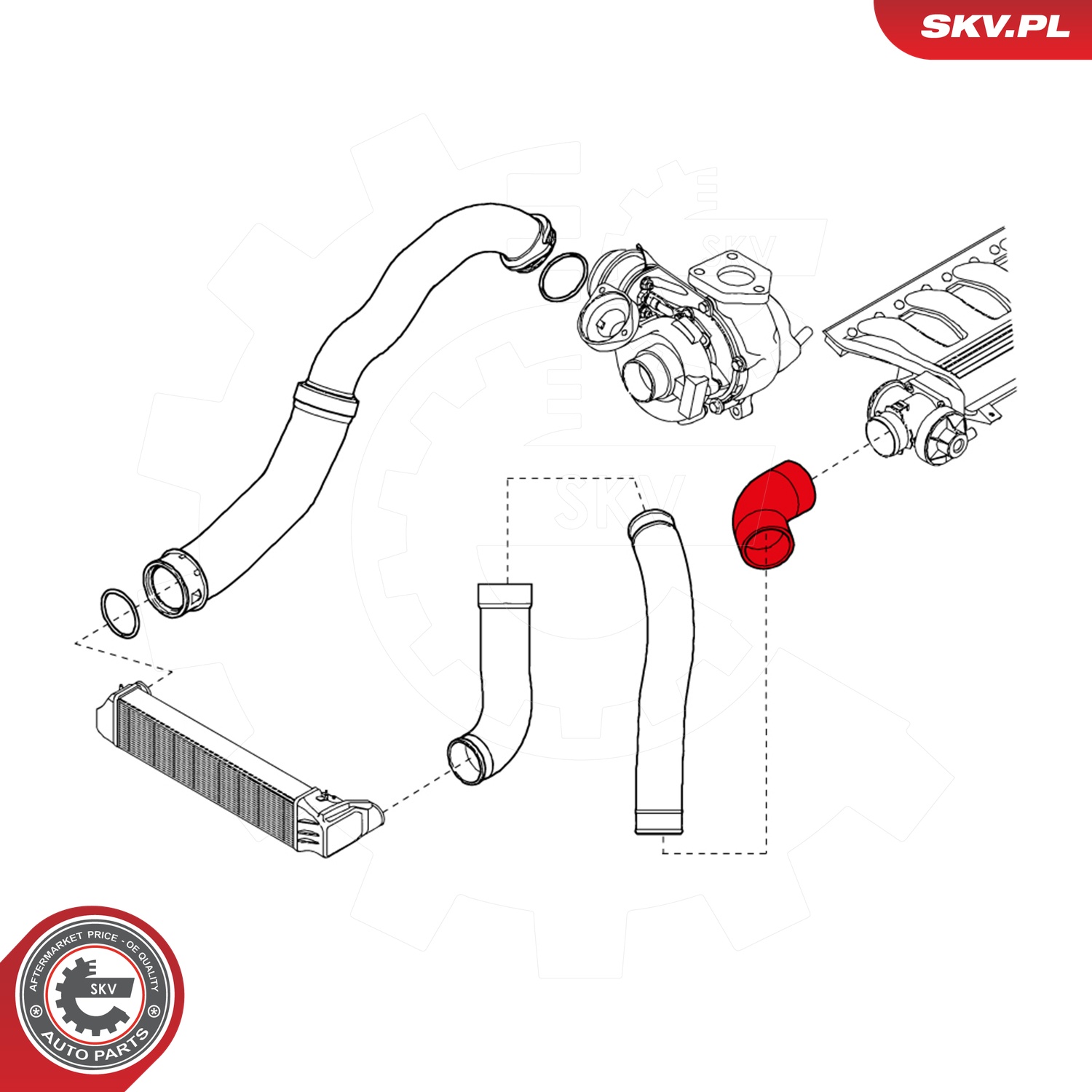 ESEN SKV Ladeluftslange 24skv219 Indsugningsmanifould for BMW