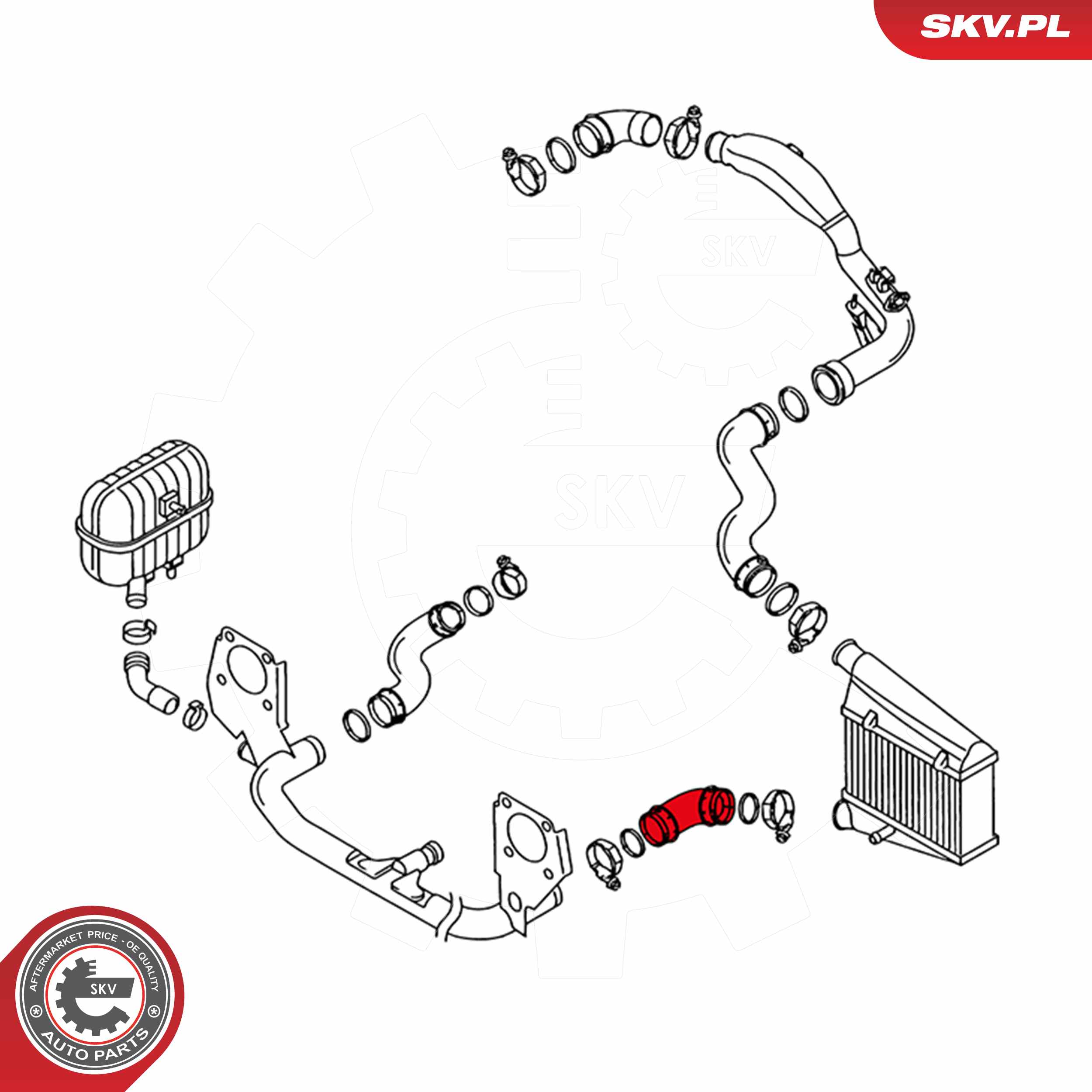 ESEN SKV Ladeluftslange 24skv116 midten for VW VAG